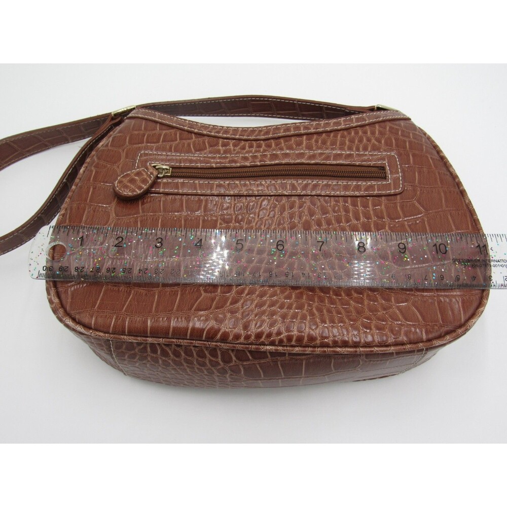Liz Claiborne Purse Accessories Brown Embossed Snakeskin Womens Shoulder Bag - Picture 4 of 16